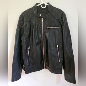 Guess Men's Black Faux Leather Jacket